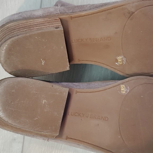 Lucky Brand "Like New"Fahmida Taupe/Fawn Ankle Suede Booties shoes sz 8.5 - Picture 11 of 14